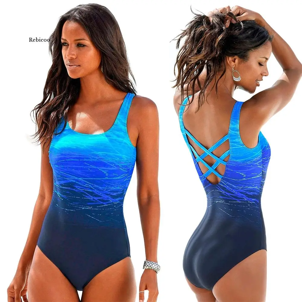 Push Up Swimwear Criss Cross Back One-Piece Beach Bathing Suit Gradient Print Plavky Sexy One Piece Women Swimsuit
Push Up Swimwear Criss Cross Back One-Piece Beach Bathing Suit Gradient Print Plavky Sexy One Piece Women Swimsuit