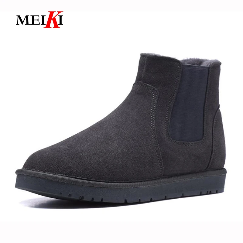MEIKI/модные зимние мужские ботинки наивысшего качества на шнуровке зимняя обувь