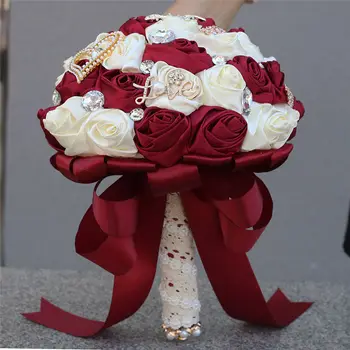 WifeLai-A 21cm Ribbon Rose Artifical Flower Bridesmaid Wedding Bouquet Romantic Bridal Holding Fowers Bouquet buque noiva W373B 
WifeLai-A 21cm Ribbon Rose Artifical Flower Bridesmaid Wedding Bouquet Romantic Bridal Holding Fowers Bouquet buque noiva W373B