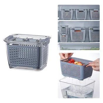 Multifunctional Storage Box Kitchen Refrigerator Fresh-Keeping Box Plastic Vegetable Fruit Drain Basket Storage Basket Container
Multifunctional Storage Box Kitchen Refrigerator Fresh-Keeping Box Plastic Vegetable Fruit Drain Basket Storage Basket Container