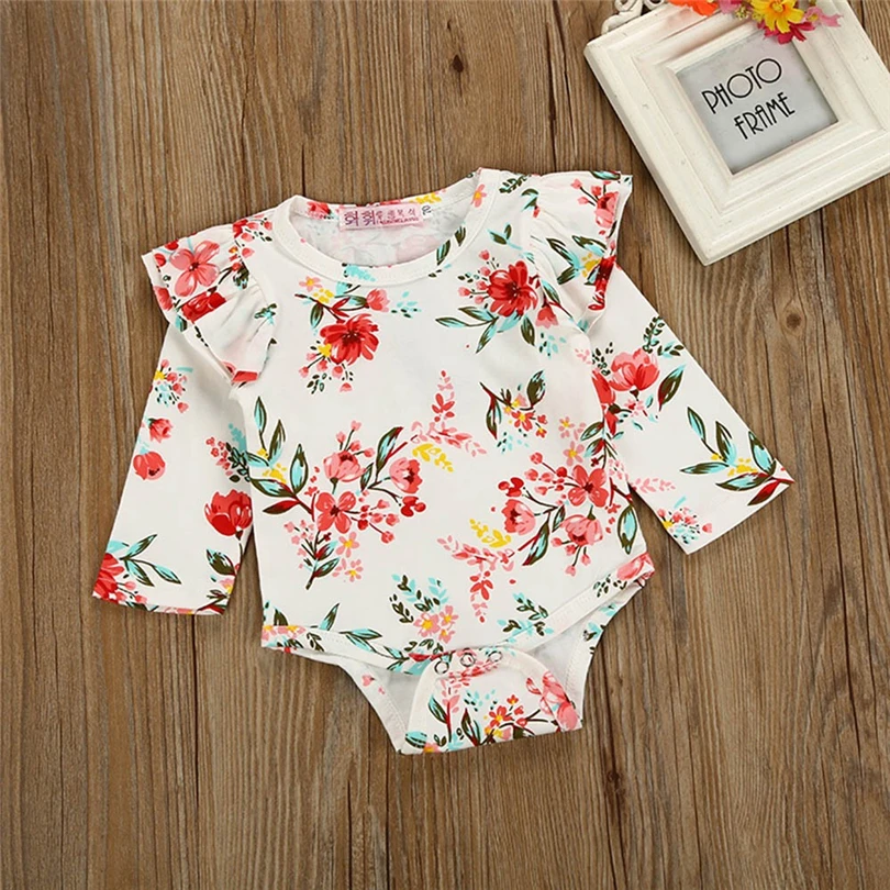 Newborns Baby Bodysuit Infant Girls Floral Printed Ruched Long Sleeve Fashion Casual Autumn Winter Jumpsuits Clothes 6-24M A20 
Newborns Baby Bodysuit Infant Girls Floral Printed Ruched Long Sleeve Fashion Casual Autumn Winter Jumpsuits Clothes 6-24M A20