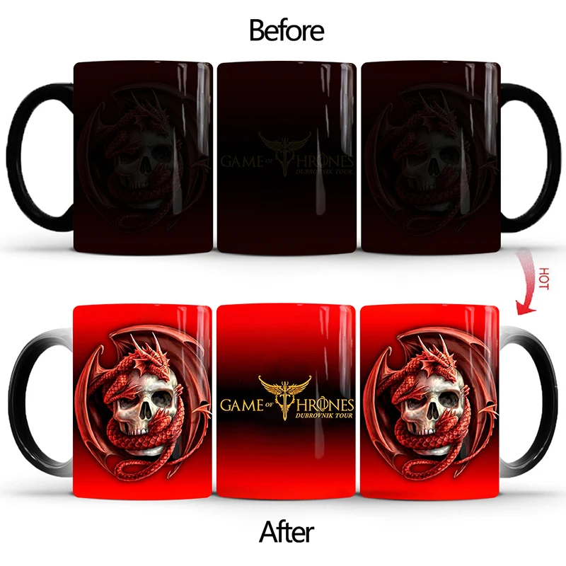 2019 New Game of Thrones Skull Coffee Cup Magic Mug Hot Cold Color Changing Mugs Ceramic Gift Mug for Your Friends
2019 New Game of Thrones Skull Coffee Cup Magic Mug Hot Cold Color Changing Mugs Ceramic Gift Mug for Your Friends