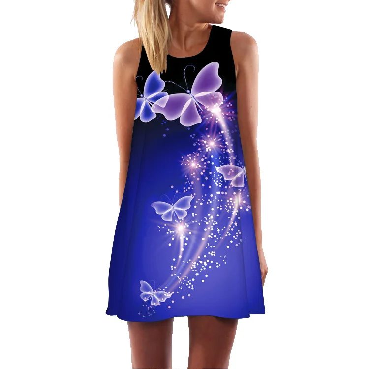 Hot Selling 2020 New Digital Printing round Neck off-Shoulder Loose Medium-Length Sleeveless Dress
Hot Selling 2020 New Digital Printing round Neck off-Shoulder Loose Medium-Length Sleeveless Dress