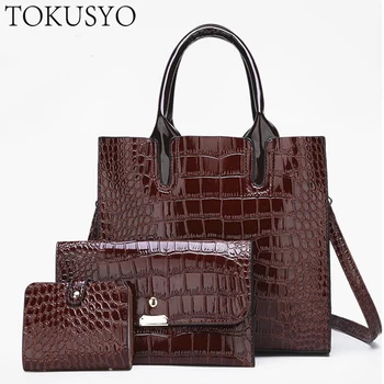 Alligator Grain Three-Piece Shoulder Purse Bag Satchel Purses and Handbags for Women Shoulder Tote Bags Wallets cassette bag
Alligator Grain Three-Piece Shoulder Purse Bag Satchel Purses and Handbags for Women Shoulder Tote Bags Wallets cassette bag
