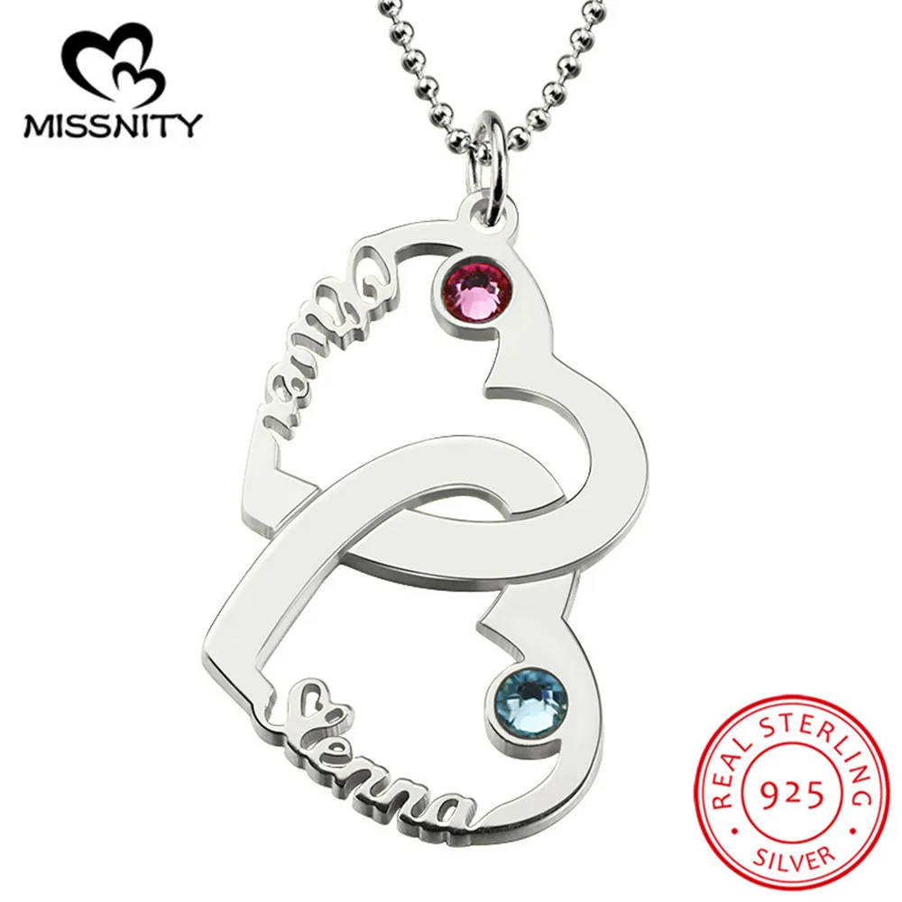 925 sterling silver personalized heart-to-heart name necklace with 2 birthday stones and name, the best gift for your lover
925 sterling silver personalized heart-to-heart name necklace with 2 birthday stones and name, the best gift for your lover