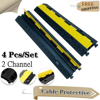 4 Pack 2 Channel Rubber Cable Protective Wire Cover Power Cable Cord Bridge Road Ramp Driveway Protector PVC Traffic Speed Bumps
4 Pack 2 Channel Rubber Cable Protective Wire Cover Power Cable Cord Bridge Road Ramp Driveway Protector PVC Traffic Speed Bumps