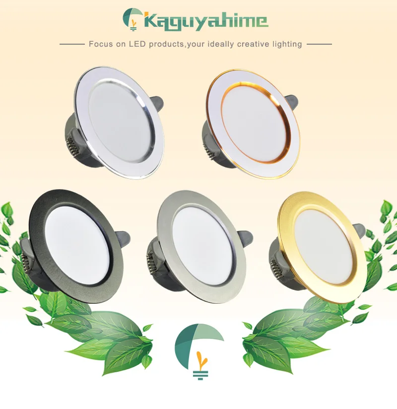 Kaguyahime LED Downlight 5w 3w LED Spot Light Natural/Warm/Cold White Indoor Recessed Lamp AC 220V Round Panel LED Spotlight