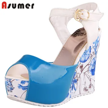 ASUMER 2020 newest party wedding casual shoes ladies high heel platform wedges sandals print buckle summer shoes women
ASUMER 2020 newest party wedding casual shoes ladies high heel platform wedges sandals print buckle summer shoes women