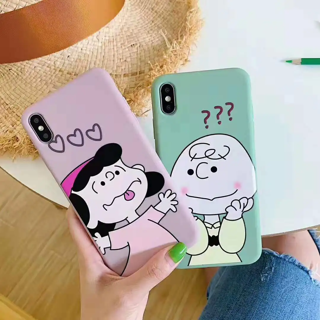 Cute cartoon Charlie Brown Lucy soft silicone couple phone case for iphone Xs MAX XR X 6 6s 7 8 plus candy soft TPU back cover
Cute cartoon Charlie Brown Lucy soft silicone couple phone case for iphone Xs MAX XR X 6 6s 7 8 plus candy soft TPU back cover