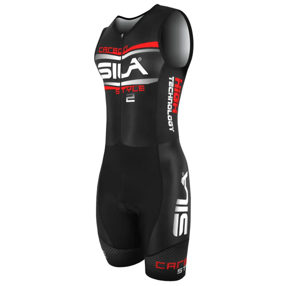

Triathlon 2020 Sila Suit Men's sleeveless Cycling Jersey Skinsuit Jumpsuit Maillot Cycling roupa de ciclismo Sponge Pants Pad