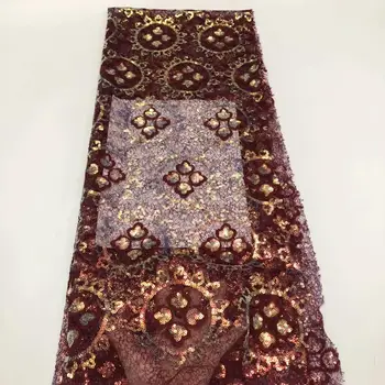 Matte Wine Sequins Net Mesh Lace Fabrics 2020 African Guinea Sequined Embroidered Tulle Wedding Dresses Material Sequins Fabric
Matte Wine Sequins Net Mesh Lace Fabrics 2020 African Guinea Sequined Embroidered Tulle Wedding Dresses Material Sequins Fabric