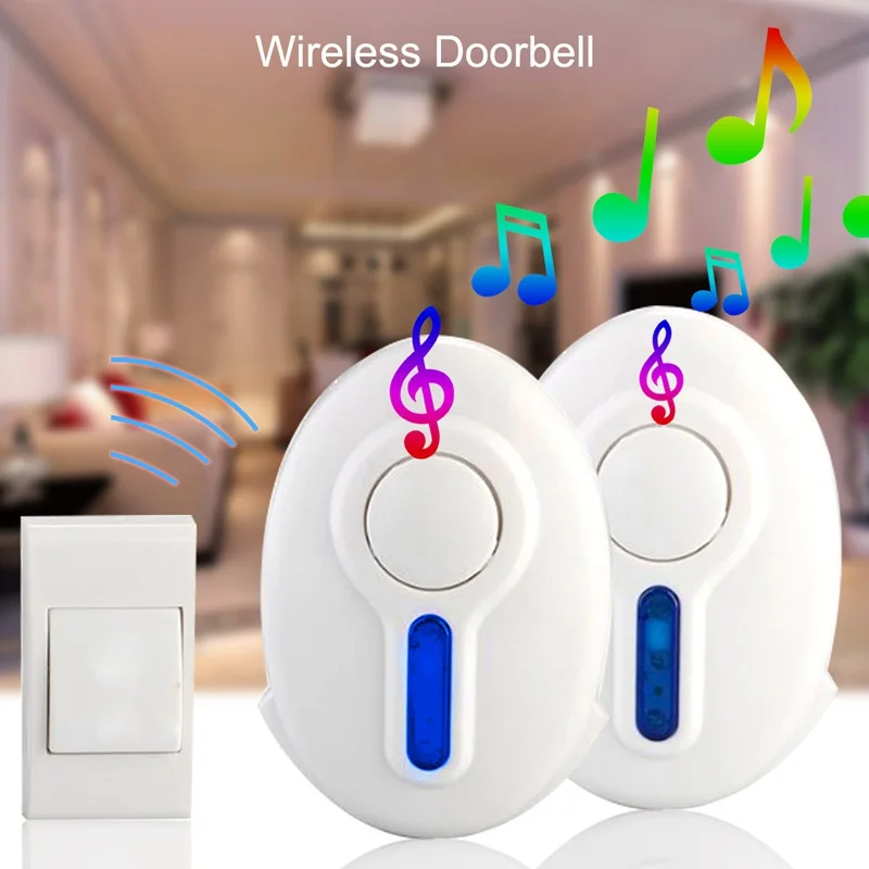 

Durable Creative High Quality LED Indicator 100M Range Home Security Hot Gate Alarm Door Bell Wireless Doorbell 32 Tune Songs Ch