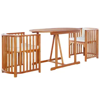 Simple 3pcs Outdoor Bistro Set with Cushions Wooden Table for Garden Patio Balcony Modern Dining Set Oval Table with Round Backs
Simple 3pcs Outdoor Bistro Set with Cushions Wooden Table for Garden Patio Balcony Modern Dining Set Oval Table with Round Backs