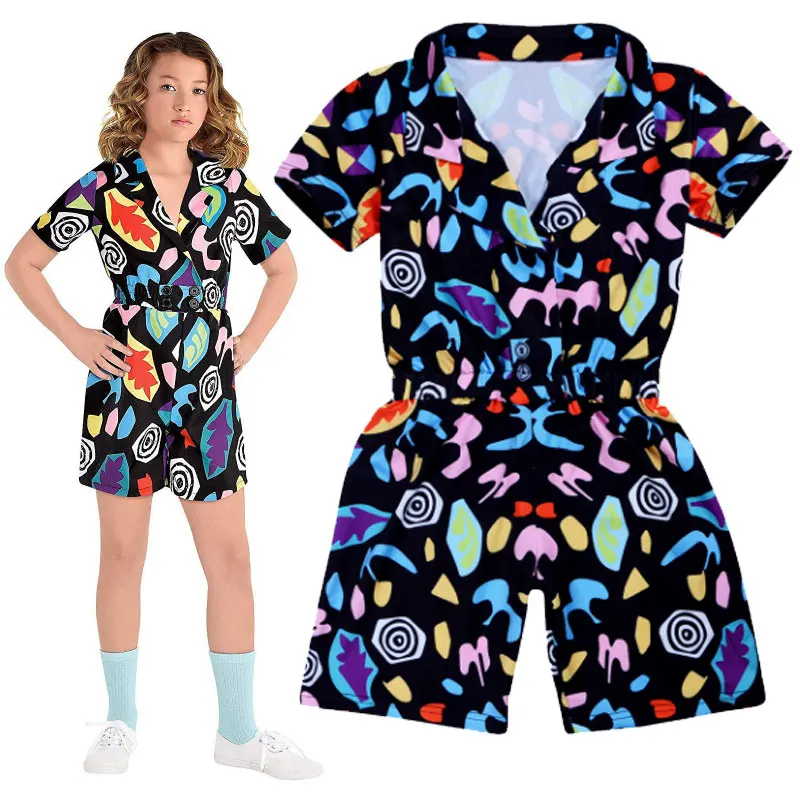 

Strange Story Baby Girl Stranger Things 11 Costume Season Cosplay Jumpsuit Party Halloween Short Sleeve Child Christmas Costume