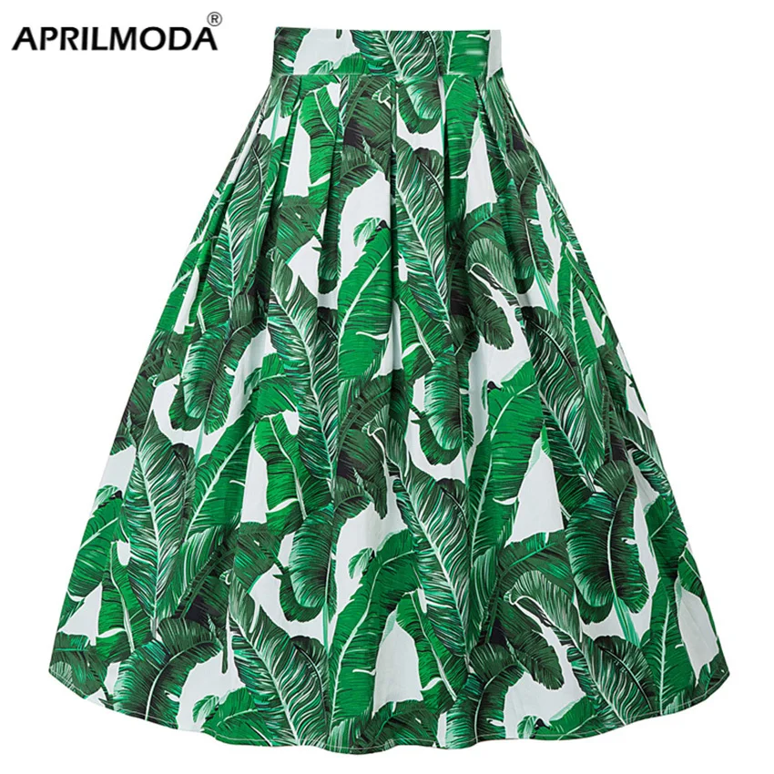 Фото Женская винтажная плиссированная юбка в стиле ретро с цветочным принтом 2021 50s 60s