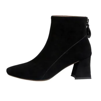 Layumi's New Fashion Zipper Boots Woman Botas Middle Thick Heel Square Head Genuine Suede Leather Spring/Autumn Short Booties
Layumi's New Fashion Zipper Boots Woman Botas Middle Thick Heel Square Head Genuine Suede Leather Spring/Autumn Short Booties