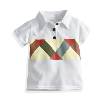 T-Shirt Kids Clothes Turn-down Collar Baby Boy Summer Top Tshirt Color Stripes lattice Vetement Enfant Children Outfits
T-Shirt Kids Clothes Turn-down Collar Baby Boy Summer Top Tshirt Color Stripes lattice Vetement Enfant Children Outfits