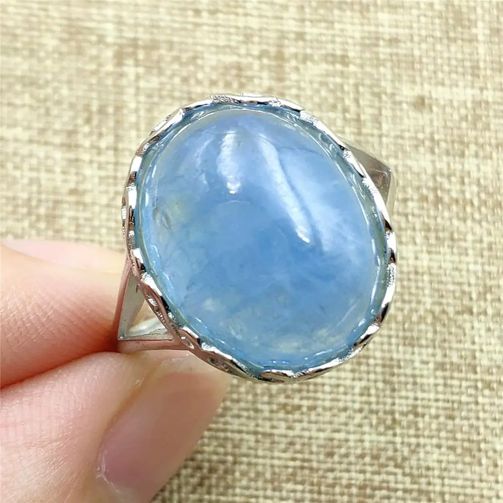 Top Natural Blue Aquamarine Crystal Beads Adjustable Ring 925 Silver 17x14mm Lucky Love Gift Stone Ring AAAA Drop Shipping 
Top Natural Blue Aquamarine Crystal Beads Adjustable Ring 925 Silver 17x14mm Lucky Love Gift Stone Ring AAAA Drop Shipping