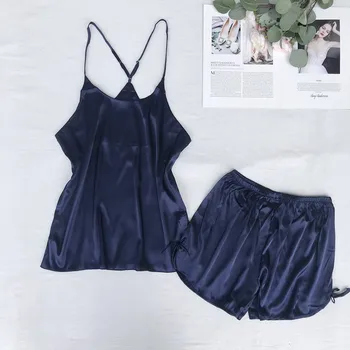 Summer sexy halter top + shorts pajama ladies ice silk spicy appeal home wear silky comfortable pajama
Summer sexy halter top + shorts pajama ladies ice silk spicy appeal home wear silky comfortable pajama