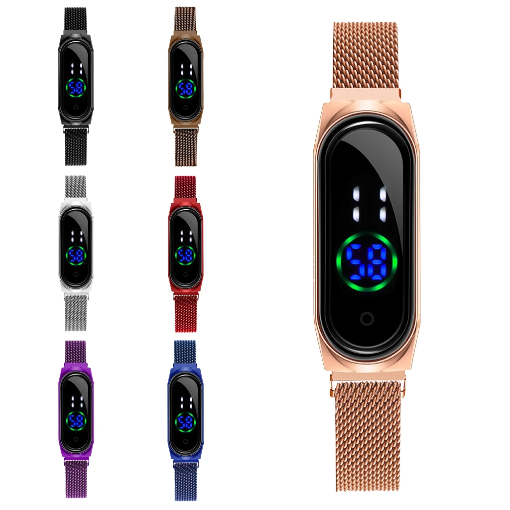 Fashion Casual Small Watch Women Touch Screen LED Digital Watches Luxury Rose Gold Magnetic Mesh Belt Electronic Wristwatches
Fashion Casual Small Watch Women Touch Screen LED Digital Watches Luxury Rose Gold Magnetic Mesh Belt Electronic Wristwatches