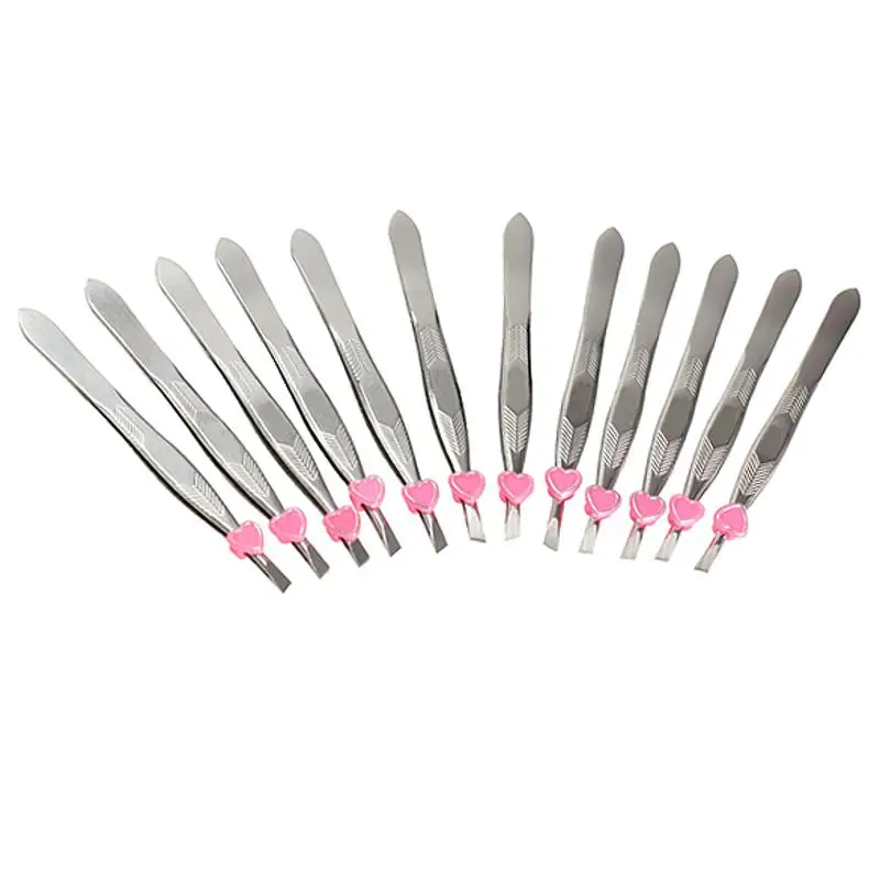 12Pcs/pack Stainless Steel Slanted Eyebrow Tweezers Face Hair Removal Clip Makeup Tool Women Cosmetics Beauty Wholesale
12Pcs/pack Stainless Steel Slanted Eyebrow Tweezers Face Hair Removal Clip Makeup Tool Women Cosmetics Beauty Wholesale