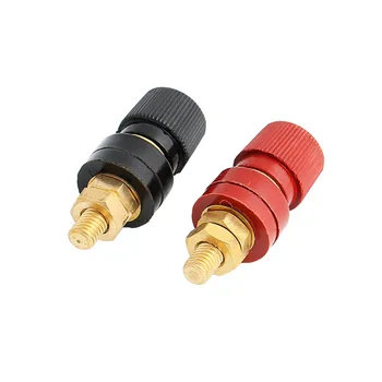 JS-555 M8 8MM Copper Posts Terminal Binding Post Blocks Power Supply Terminals Welding Machine Pure Copper Red