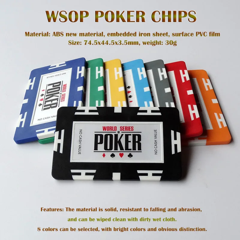 Покерные чипы WSOP 5 шт./лот квадратный чип без значения пластина качественный ABS +