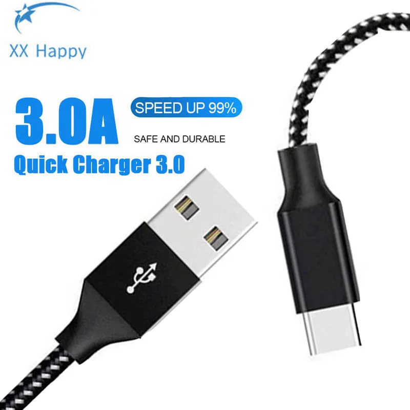 

XX Happy Hi-Tensile USB Type C Cable for Samsung S9 S8 plus Huawei Xiaomi Micro USB Cables Charging for iPhone XR X XS Max Cable