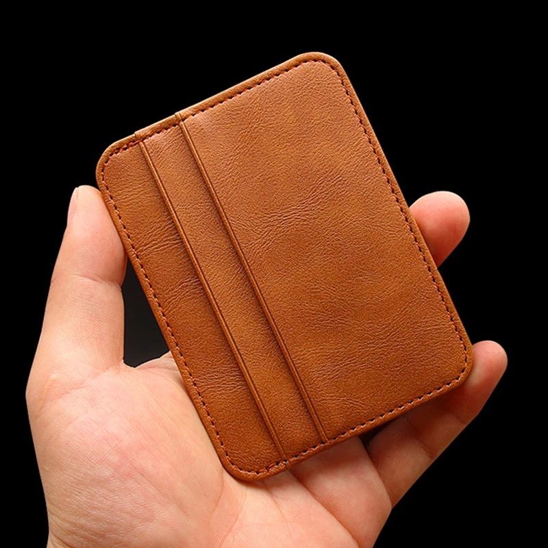 

Ultra-thin PU Leather Mini Men's Wallet Slim Bank Credit Card Holder 5 Card Slots Men's Business Small ID Case Purse Cardholder