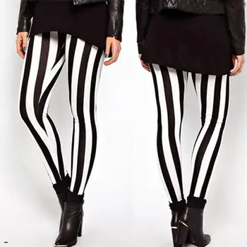 Stripes Stretch Leggings White Striped Wide Elastic fashion Long Trousers New Hot Plus Size Women Casual Black 
Stripes Stretch Leggings White Striped Wide Elastic fashion Long Trousers New Hot Plus Size Women Casual Black