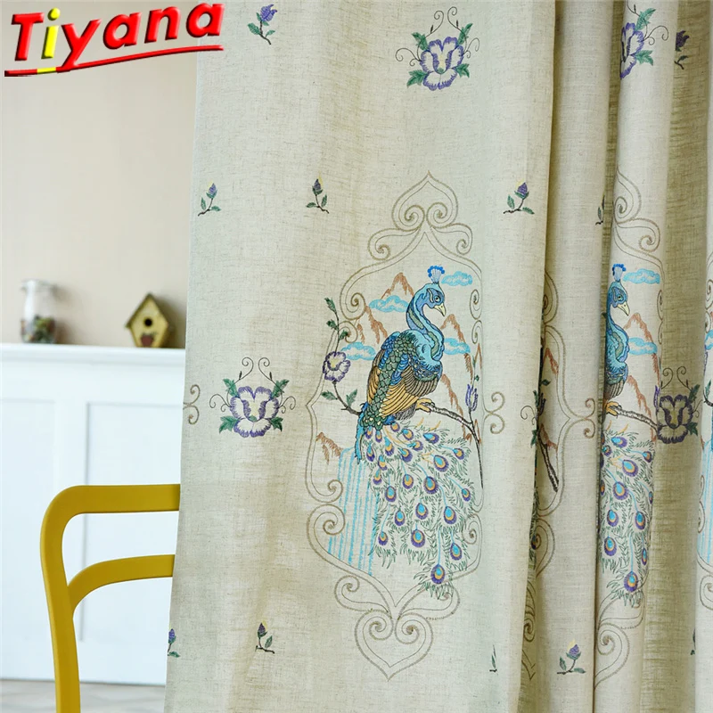 Embroidered Peacock Curtain Fabric for Living Room Chinese Style Embroidered Peacock Voile Linen White Sheer Tulle WP433#40
Embroidered Peacock Curtain Fabric for Living Room Chinese Style Embroidered Peacock Voile Linen White Sheer Tulle WP433#40