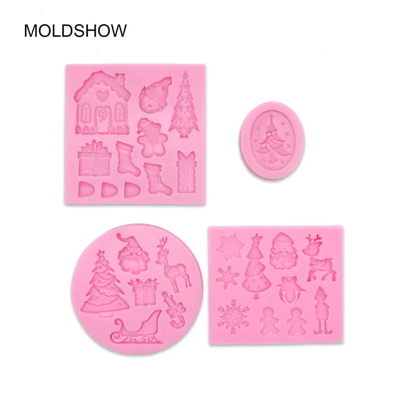 3D Christmas Fondant Mould Set Of 4 Pieces Christmas Tree/Bell/Snowman/Snowflake/sock Shape Silicone Mold cake decorating tools
3D Christmas Fondant Mould Set Of 4 Pieces Christmas Tree/Bell/Snowman/Snowflake/sock Shape Silicone Mold cake decorating tools