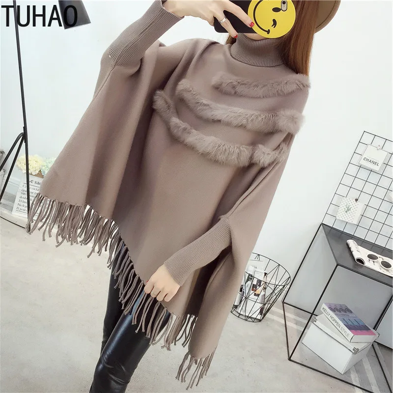 TUHAO Autumn and Winter FUR Sweaters Women Stitching Tassel Sweater Women Shawl Coat Batwing Sleeve Sweater Coats LZ65
TUHAO Autumn and Winter FUR Sweaters Women Stitching Tassel Sweater Women Shawl Coat Batwing Sleeve Sweater Coats LZ65