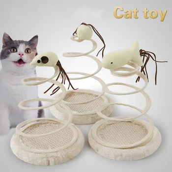 Cat toy pet disc Spiral wire spring toy burlap disc Simulation Mouse Funny pet Cat Toy 
Cat toy pet disc Spiral wire spring toy burlap disc Simulation Mouse Funny pet Cat Toy