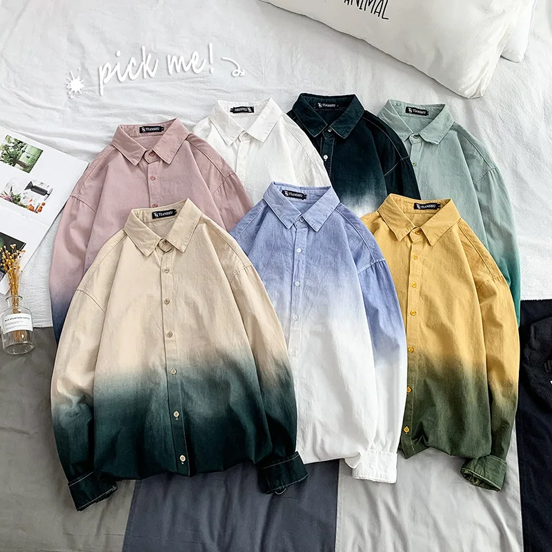 Casual Shirts Men Korean Clothes Large Size Long Sleeve Men's Shirt Blouse Button Gradient Fashion Males Clothing Loose Apparel
Casual Shirts Men Korean Clothes Large Size Long Sleeve Men's Shirt Blouse Button Gradient Fashion Males Clothing Loose Apparel