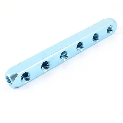 Aluminum Quick Connect 6 Outlet Air Manifold Splitter Teal Blue
Aluminum Quick Connect 6 Outlet Air Manifold Splitter Teal Blue