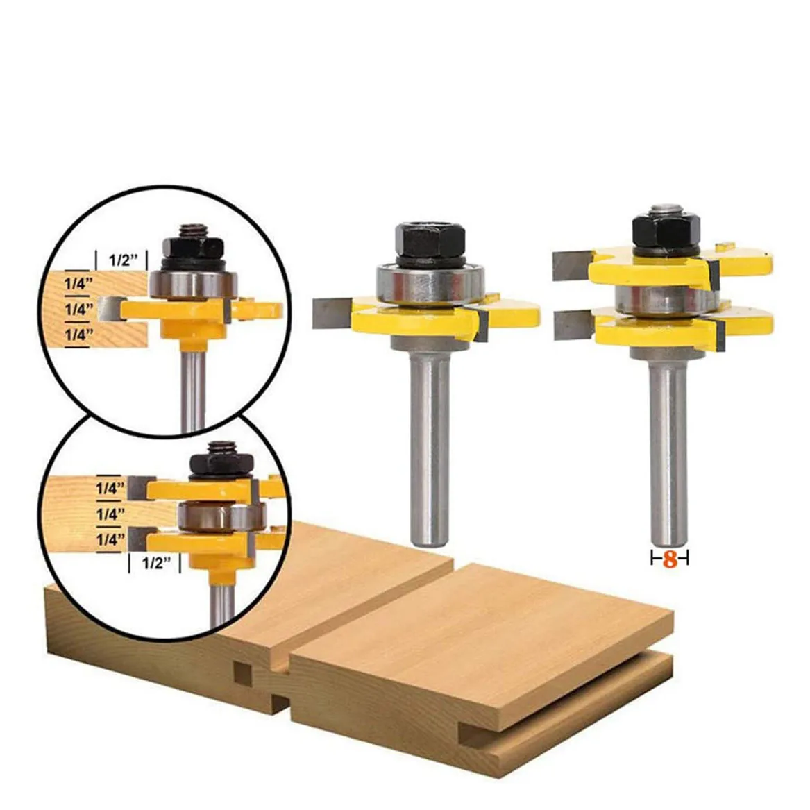 2Pcs T-type Mortise Cut Tongue & Groove Router Bit Set 1/4" Shank Kit T-Shape Wood Cutter Woodworking Milling Cutter
2Pcs T-type Mortise Cut Tongue & Groove Router Bit Set 1/4" Shank Kit T-Shape Wood Cutter Woodworking Milling Cutter