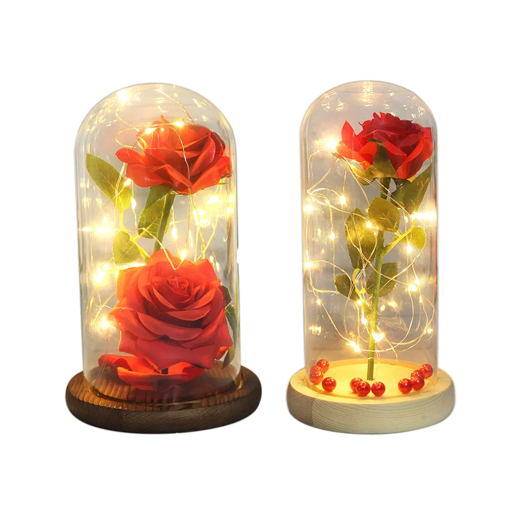 LED Light Artificial Flower Glass Cover Simulation Feel Rose Glass Cover Valentine's Day Birthday Christmas Gift Home Decoration
LED Light Artificial Flower Glass Cover Simulation Feel Rose Glass Cover Valentine's Day Birthday Christmas Gift Home Decoration