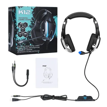 Headphone gamer K12 Gaming Headset Sound Volume Adjustable Headphone Mic PC Laptop Wired LED Light Earphone
Headphone gamer K12 Gaming Headset Sound Volume Adjustable Headphone Mic PC Laptop Wired LED Light Earphone
