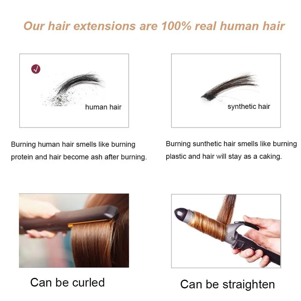 Ugeat волосы для наращивания с кератиновыми пластинами 14 24 "натуральные пряди