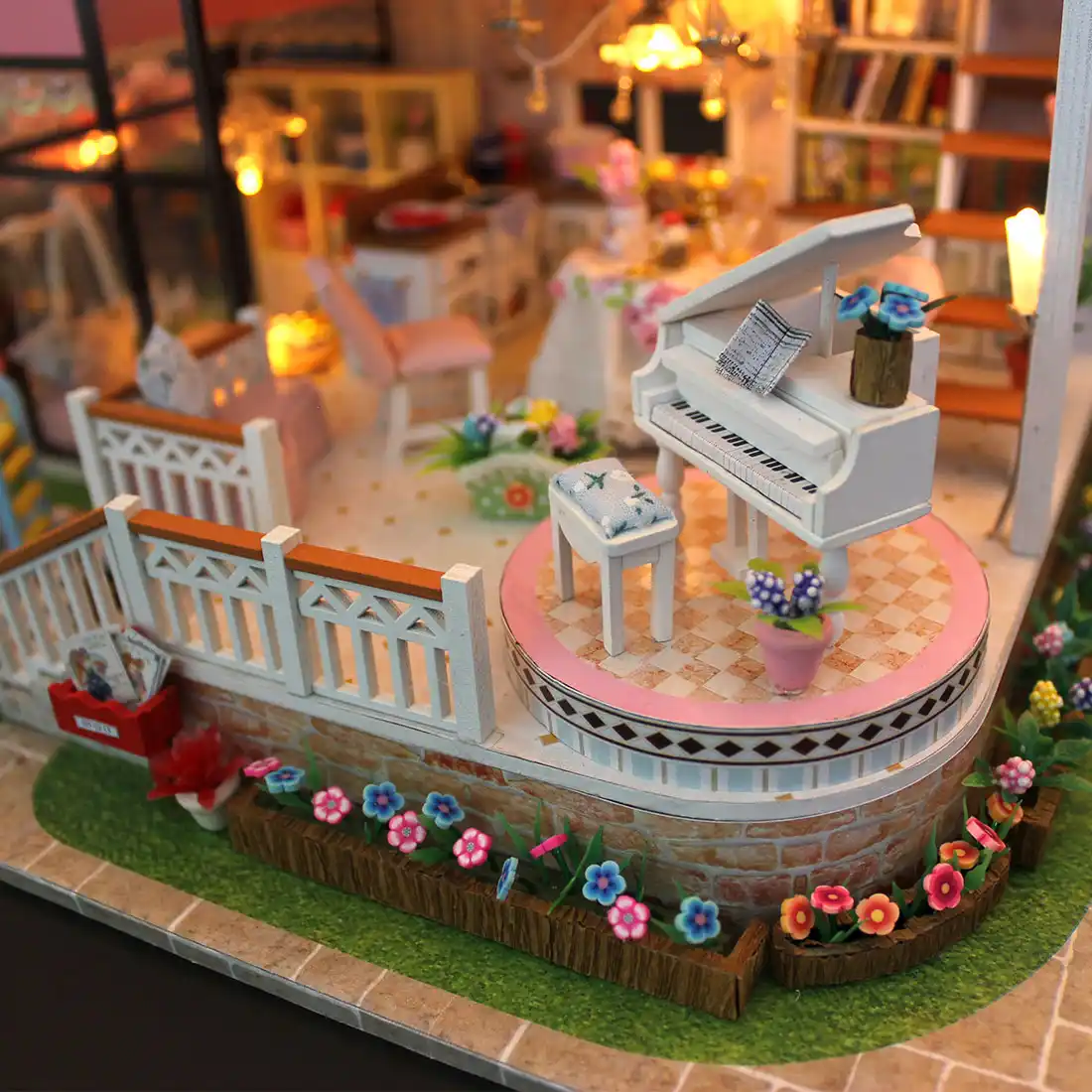 handmade wooden dollhouse assembly building model toy gift set