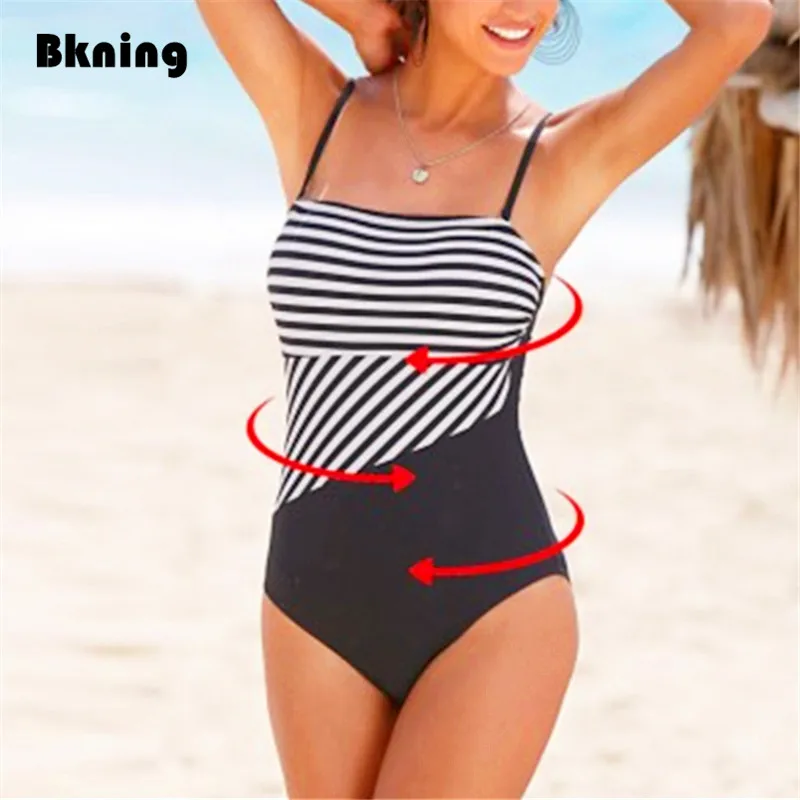 Bkning Bandeau Striped Swimsuit One-Piece Swimming Suit for Women Strappy Vintage Swim Suit with Pads Full Fused 2019 Summer XXL
Bkning Bandeau Striped Swimsuit One-Piece Swimming Suit for Women Strappy Vintage Swim Suit with Pads Full Fused 2019 Summer XXL