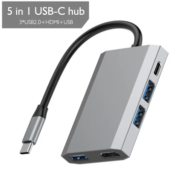 5 in 1 USB 3.0 Hub USB C Hub Type C to HDMI Converter PD Card Reader Multiport Adaptor Splitter for MacBook Pro/Laptops
5 in 1 USB 3.0 Hub USB C Hub Type C to HDMI Converter PD Card Reader Multiport Adaptor Splitter for MacBook Pro/Laptops