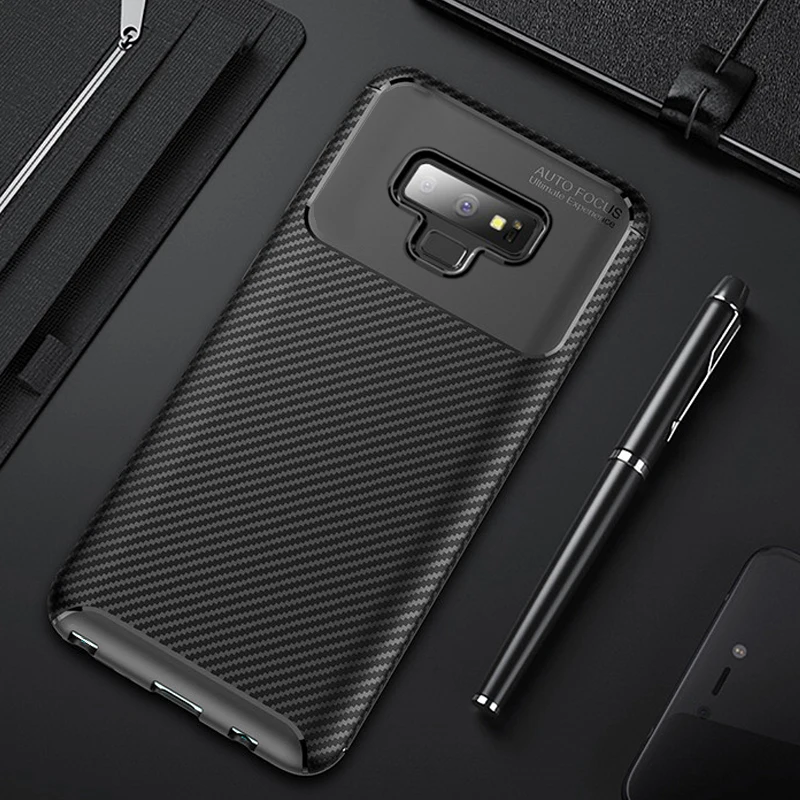 Для Samsung Galaxy Note 9 чехол Luxuxry из углеродного волокна противоударный для телефона Note9