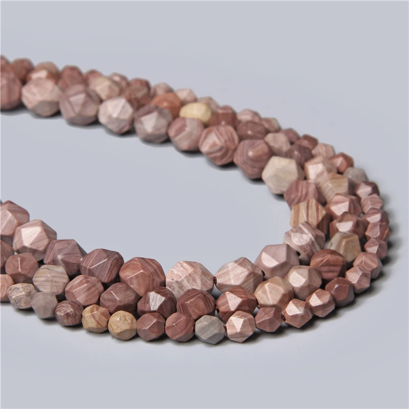 

Faceted Natural Stone Bead Stripe Jaspers Gems Loose 6/8/10mm Beads for Women Men Jewelry Making Beadwork DIY Bracelet Gift 15''