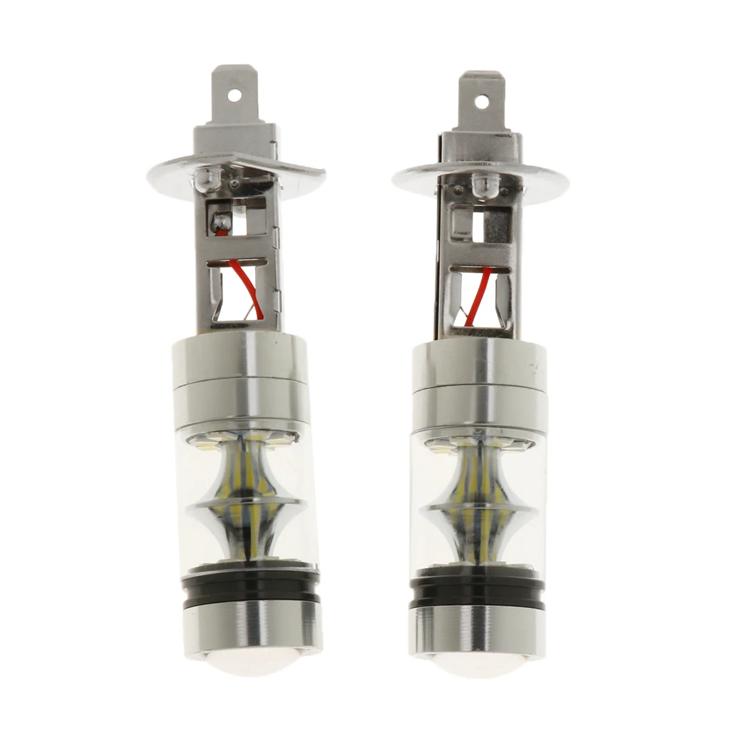 2 Pcs 1800LM H1 10000K 100W LED Foglights Bulbs Lamp White Replacement For Fog/ Driving lights/ DRL DC 12V-28V 2 Pcs 1800LM H1 10000K 100W LED Foglights Bulbs Lamp White Replacement For Fog/ Driving lights/ DRL DC 12V-28V