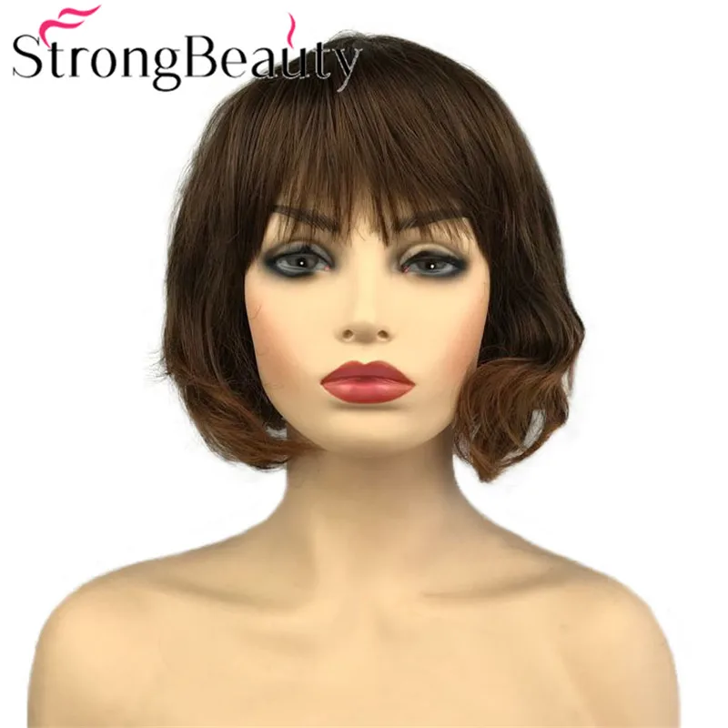 

StrongBeauty Short Curly Women Wig Synthetic Hair Heat Resistant Capless Wigs