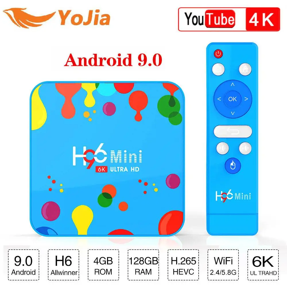 MAX 4GB RAM 128GB ROM Smart TV Box Android 9.0 H96 Mini Allwinner H6 QuadCore Dual Wifi 32G H96Mini Media Player Google Youtube
MAX 4GB RAM 128GB ROM Smart TV Box Android 9.0 H96 Mini Allwinner H6 QuadCore Dual Wifi 32G H96Mini Media Player Google Youtube