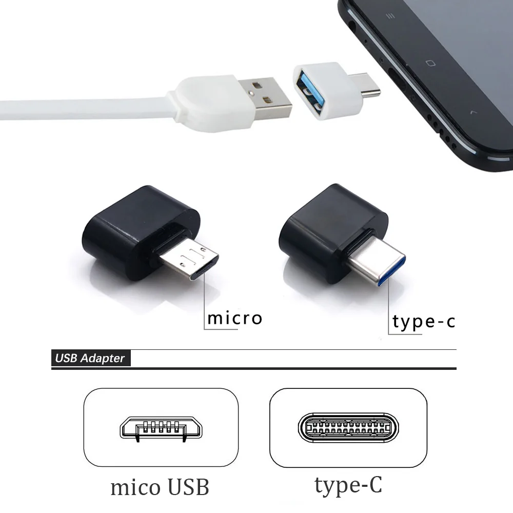 Адаптер USB Type-C OTG конвертер Micro для мобильных телефонов Android Xiaomi Huawei Samsung разъемы