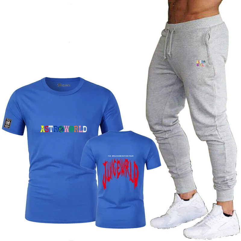 New men's cotton casual alphabet printing short-sleeved T-shirt + pants youth popular round neck T-shirt fashion T-shirt set
New men's cotton casual alphabet printing short-sleeved T-shirt + pants youth popular round neck T-shirt fashion T-shirt set
